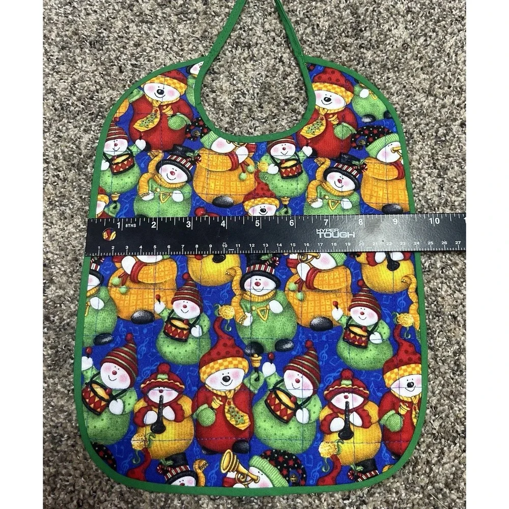 Lot Of 6 Quilted Handmade‎ Christmas Baby Bib  Large Size 12